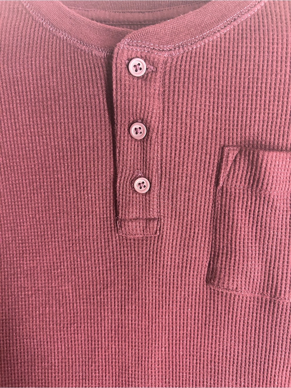 Kids Ribbed Henley Top - Dusty Rose